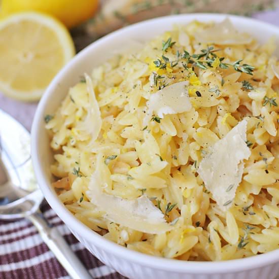 Parmesan Orzo with Lemon and Thyme