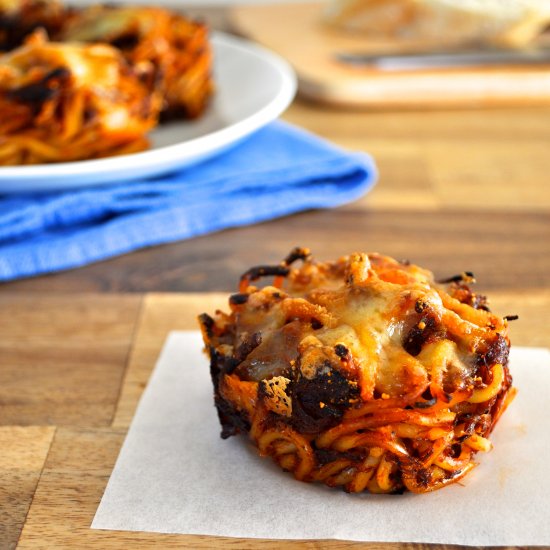 Muffin Tin Spaghetti Nests