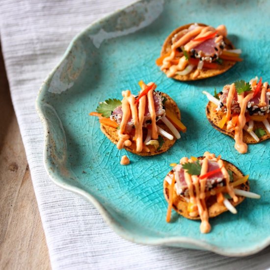 Chipotle Ahi Tuna Tostada Bites