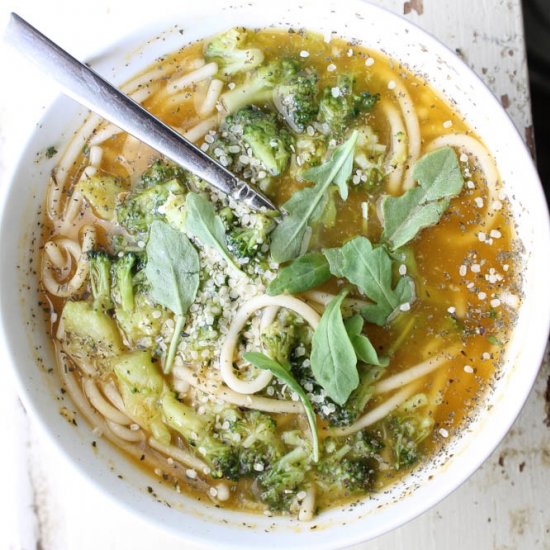 Simple Broccoli Noodle Soup