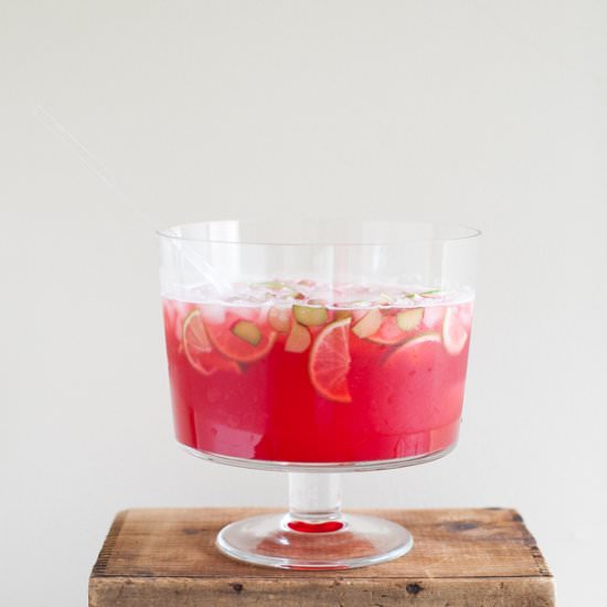 Raspberry-Rhubarb Collins Punch