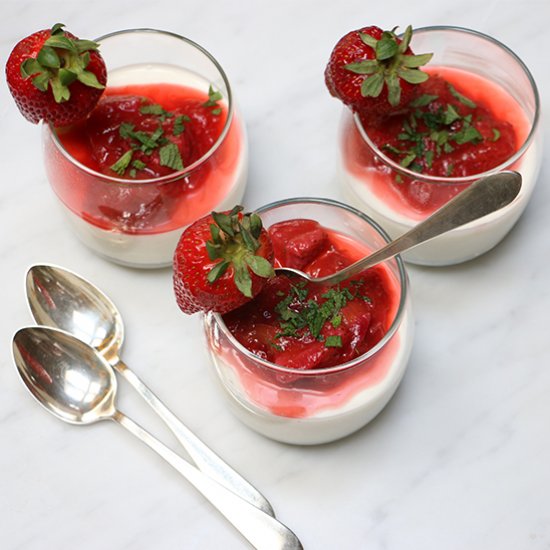 Strawberry Rhubarb Panna Cotta