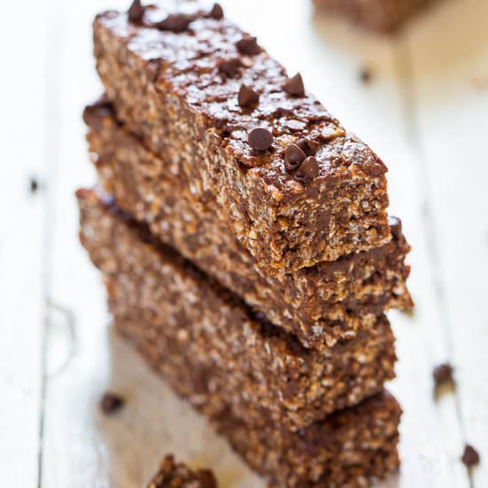 No-Bake Chocolate PB Granola Bars