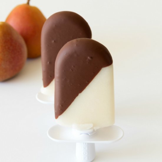 Chocolate Dipped Pear Popsicles