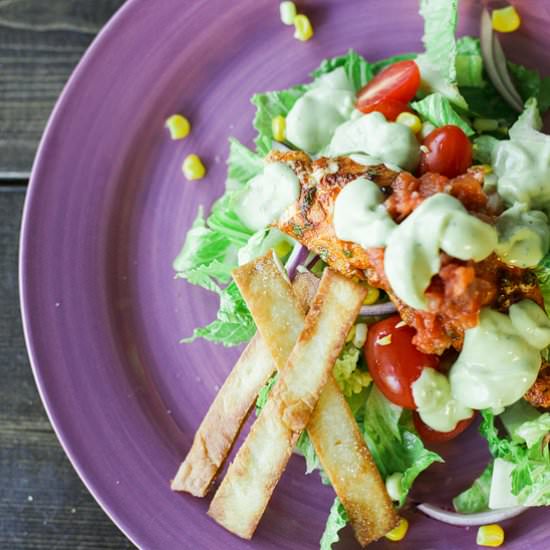 Healthy & Spicy Fish Taco Salad