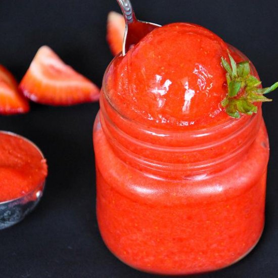 Super Easy Strawberry Sorbet