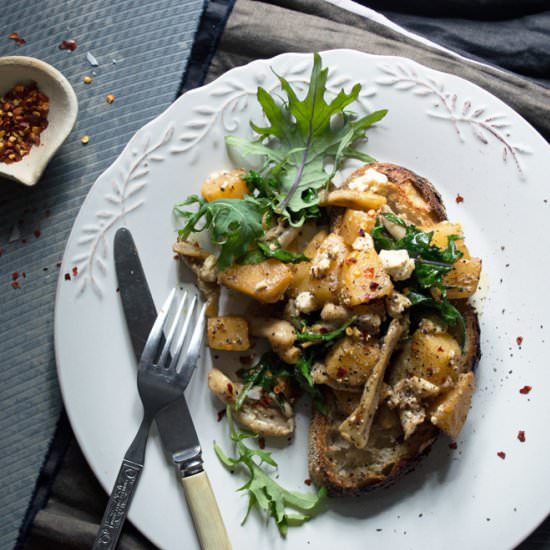 Mushrooms & Swedes on Toast