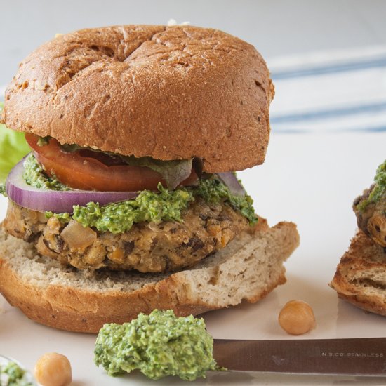 Chickpea Mushroom Burger