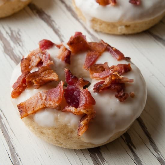 Baked Maple Bacon Donuts