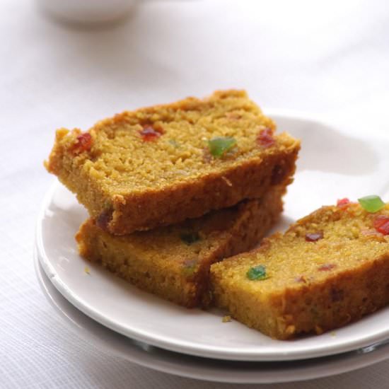 Eggless Mango Tutti Frutti Cake