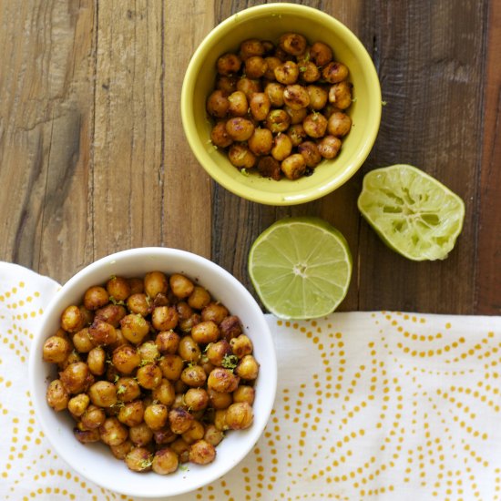 Chili-Lime Roasted Chickpeas