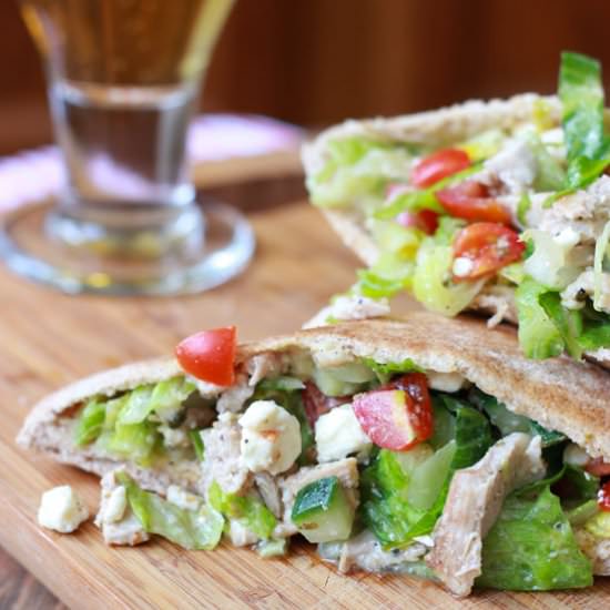 Greek Chicken Salad Pita Pockets