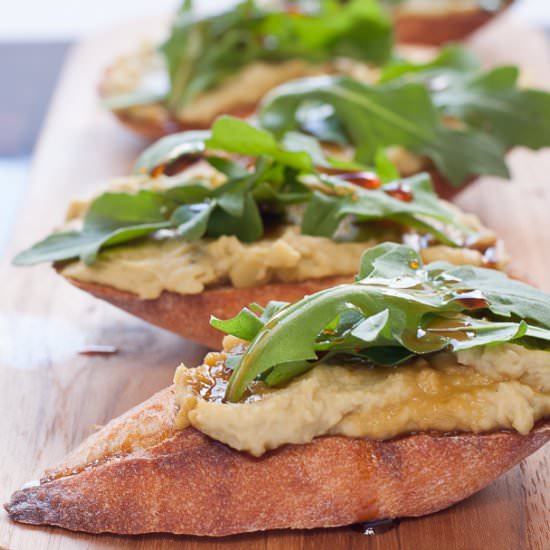 Crostini with Smoked Olive Oil