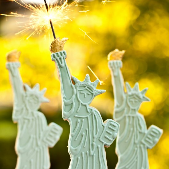 Sparkling Statue of Liberty Cookies