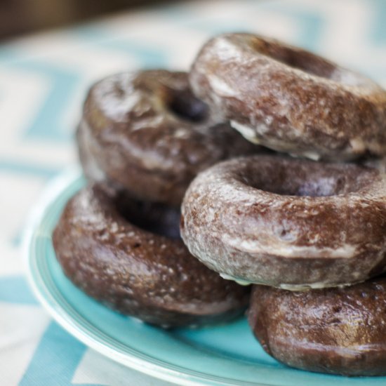 Glazed Chocolate Cake Donuts