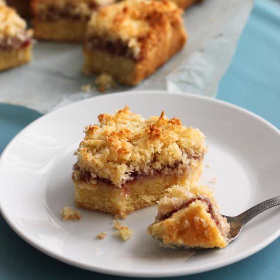 Strawberry Coconut Macaroon Squares