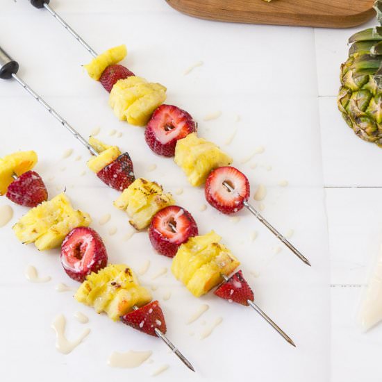 Grilled pineapple and strawberry