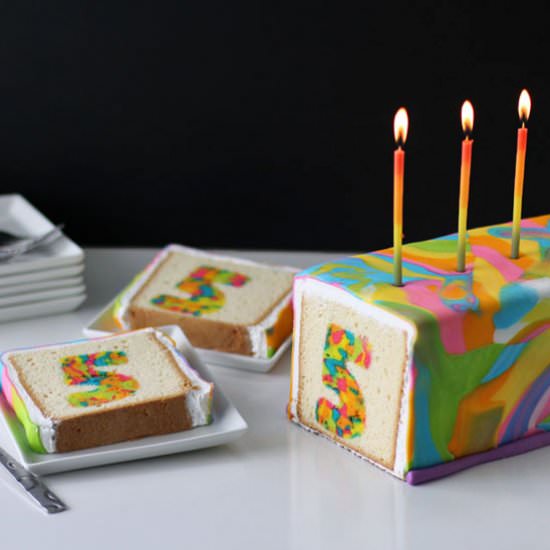 Rainbow Tie-Dye Surprise Cake