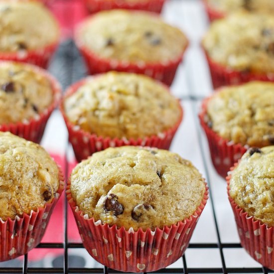 Easy Banana Chocolate Chip Muffins