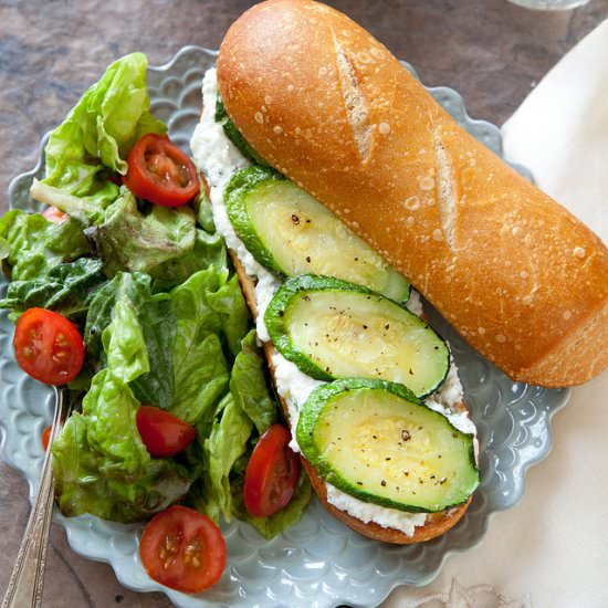 Roasted Zucchini Ricotta Sandwiches