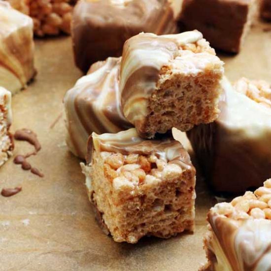 Marshmallow Chocolate Crispy Bites