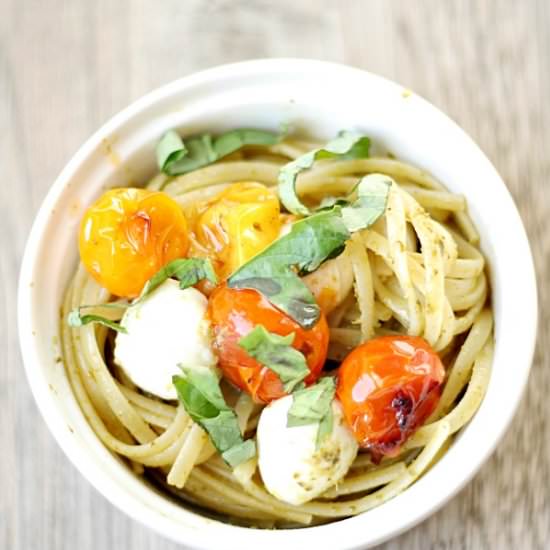 Caprese Linguine with Pesto