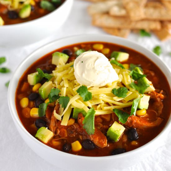 Chicken Enchilada Soup: Slow Cooked