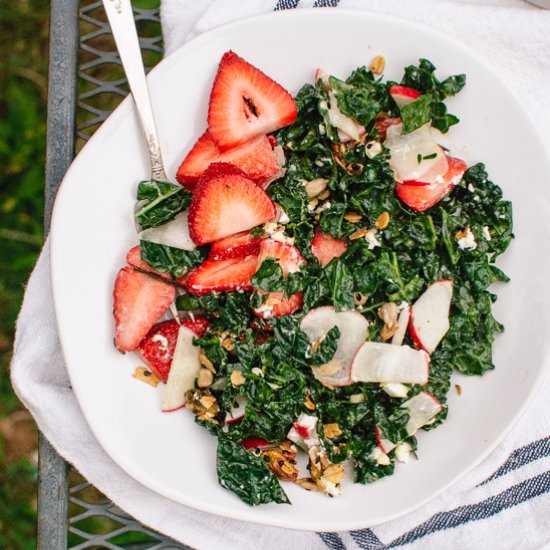 Strawberry Kale Salad with Granola