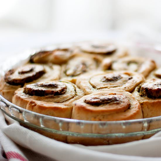 Garlic Chive Pesto Irish Soda Bread