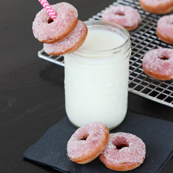 Strawberry Sugared Mini Donuts