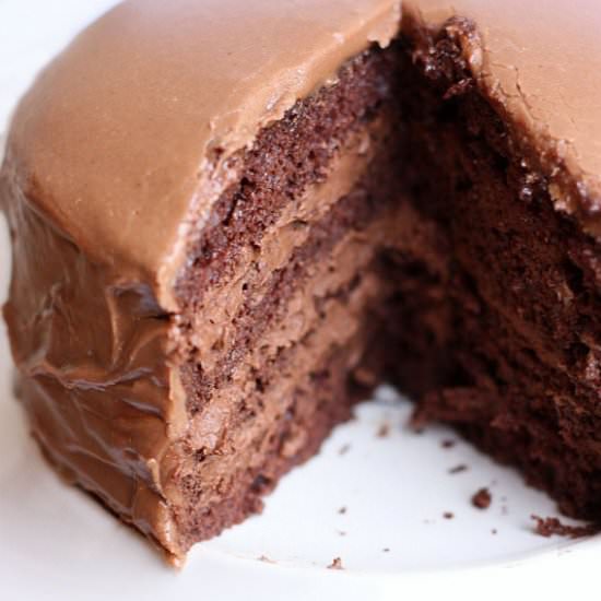 Chocolate Cake with Chocolate Mousse