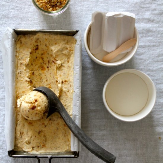 Ice Cream with Candied Almonds