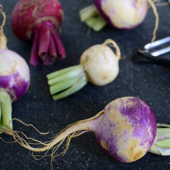 Balsamic Roasted Turnips with Thyme