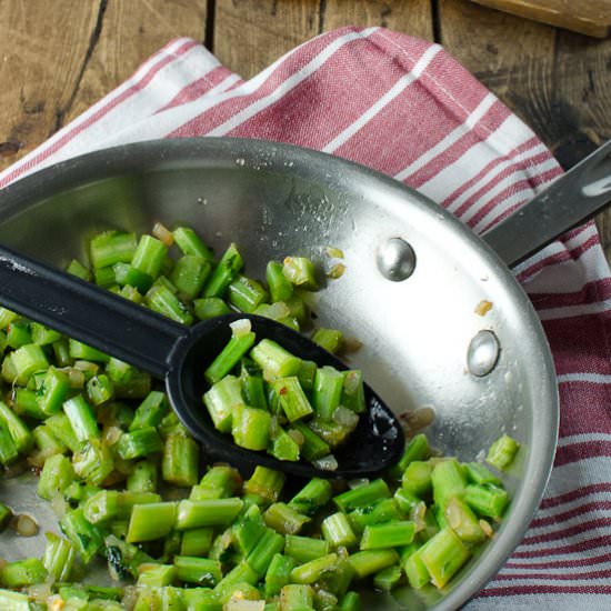 Sweet and Spicy Sautéed Kale Stems