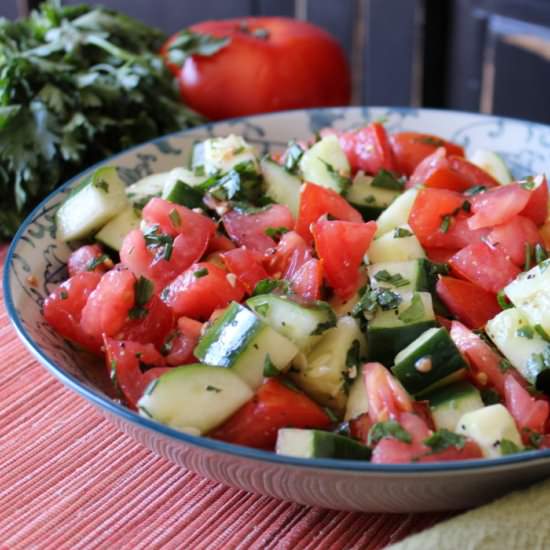 Tomato, Cucumber and Herbs Salad