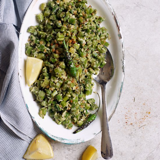 Stir Fried Asparagus with Coconut