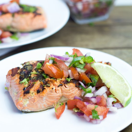 Salmon with Herbs & Salsa