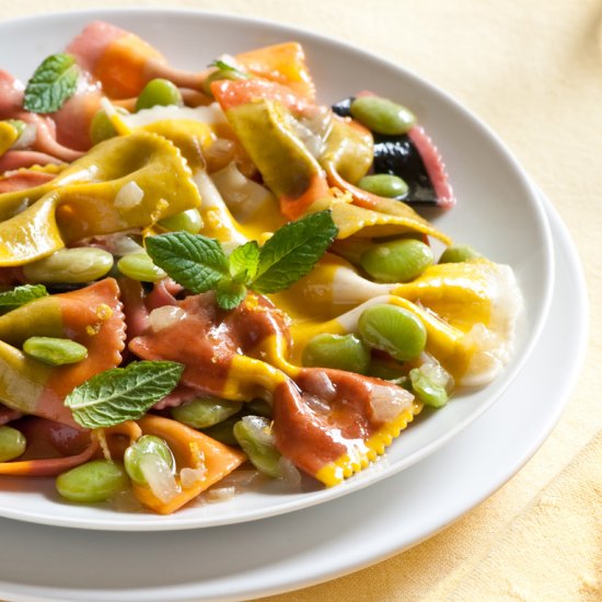 Farfalle and Lima Beans with Mint