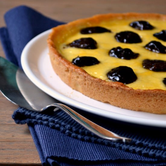 Dried Plum Tart with Crème Fraîche