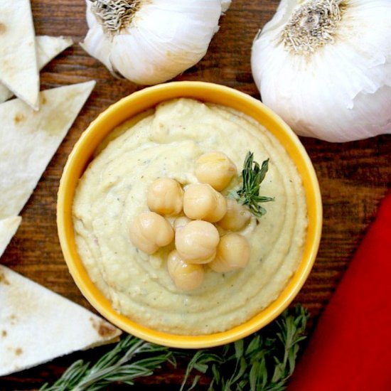 Rosemary with Roasted Garlic Hummus