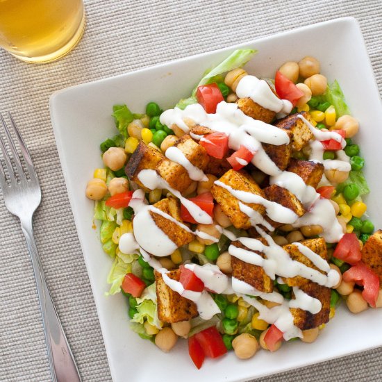 Buffalo Tofu Chopped Salad