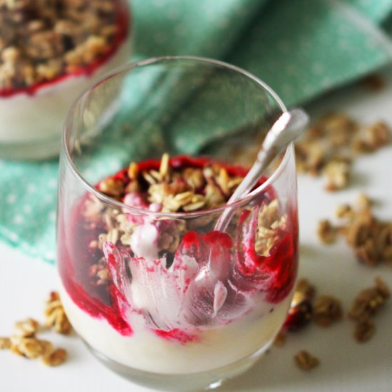 PB&J Parfaits with Granola Clusters