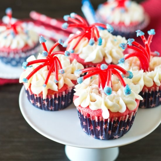 Twizzler Firecracker Cupcakes