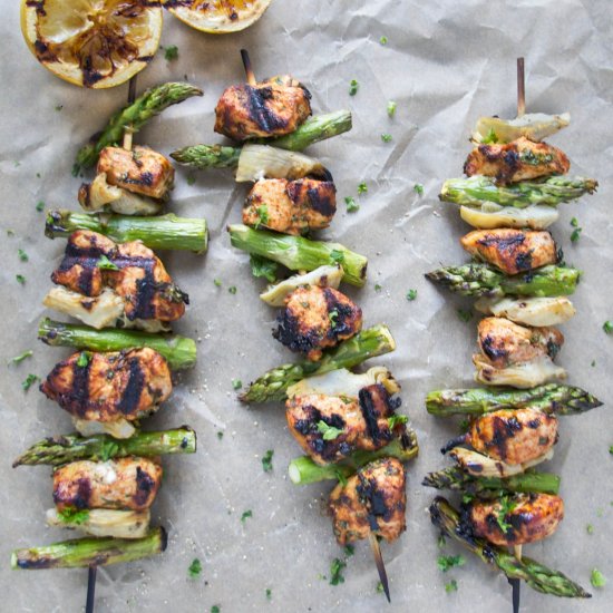 Moroccan Lemon Herb Chicken Skewers