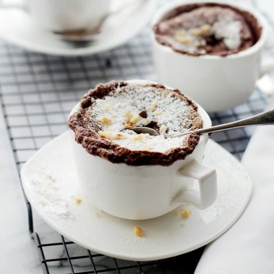 Boozy Hazelnut Chocolate Souffle