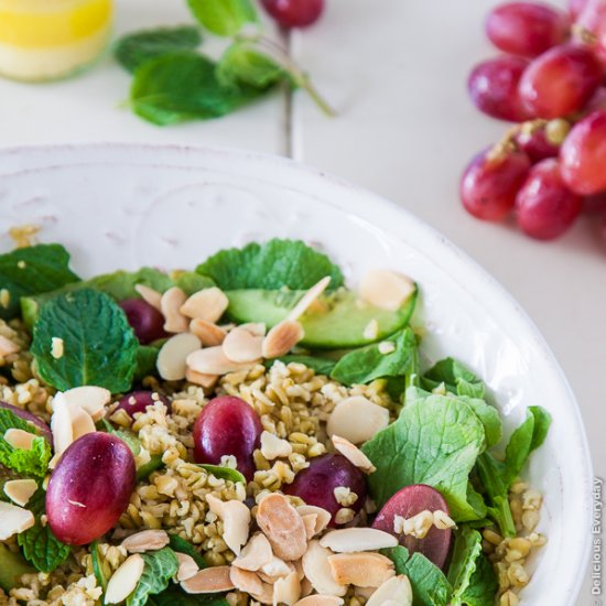 Grape, Almond & Mint Freekeh Salad