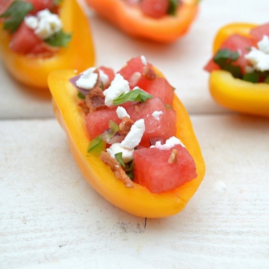 Watermelon Salad Stuffed Peppers