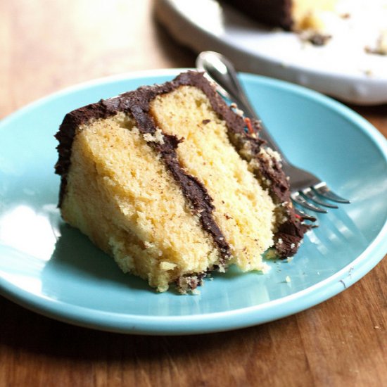 Yellow Cake with Chocolate Frosting