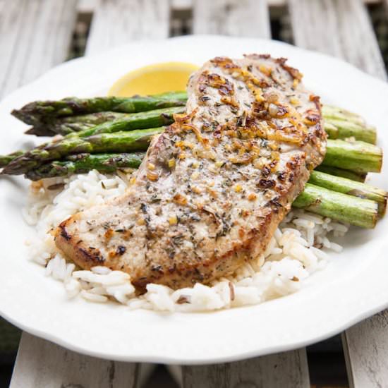 Lemon and Thyme Crusted Pork Chops