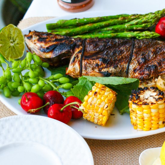 Cajun Season Grilled Whole Branzino